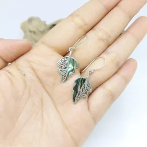 Bali handmade 925 sterling silver abalone shell butterfly earrings