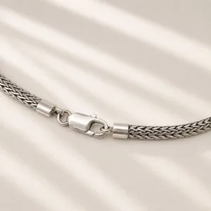 Polished 925 silver Foxtail necklace for men and women