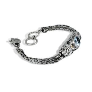 handmade Balinese octopus silver bracelet with woven chain