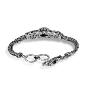 octopus blue topaz sterling silver bracelet with 18K gold accents