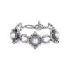 Handcrafted 925 sterling silver link bracelet with ornate filigree panels inspired by Balinese temple art