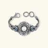 925 sterling silver pearl bracelet with blue topaz accents