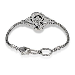 handmade Balinese dragon silver bracelet with detailed ornamental design