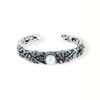 Balinese 925 sterling silver dragonfly cuff bracelet with white pearl