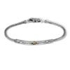 engraved sterling silver bracelet with 18K gold accent and ornamental details