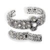 handcrafted Balinese batik engraved 925 sterling silver cuff bracelet