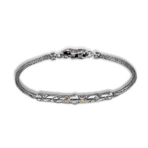 braided sterling silver bracelet with Balinese ornamental design