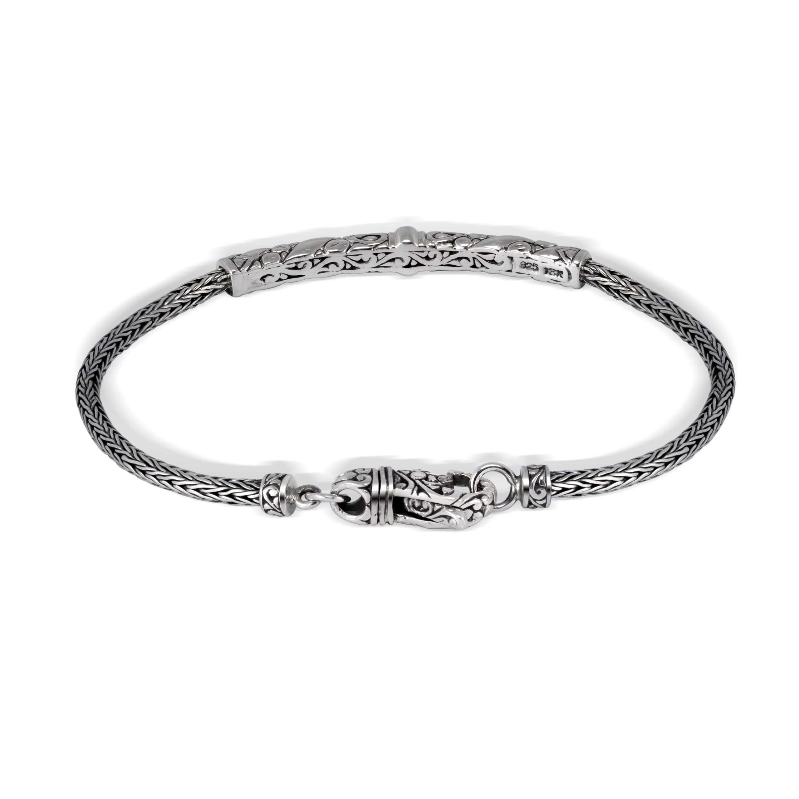 Handmade 925 Sterling Silver Bracelet with 18K Gold handmade 925 sterling silver bracelet with 18K gold details