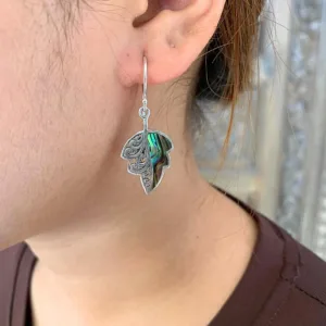 Balinese filigree sterling silver earrings with natural abalone shell