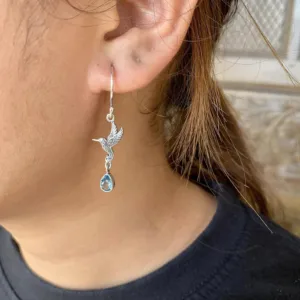 sterling silver hummingbird jewelry with genuine gemstone
