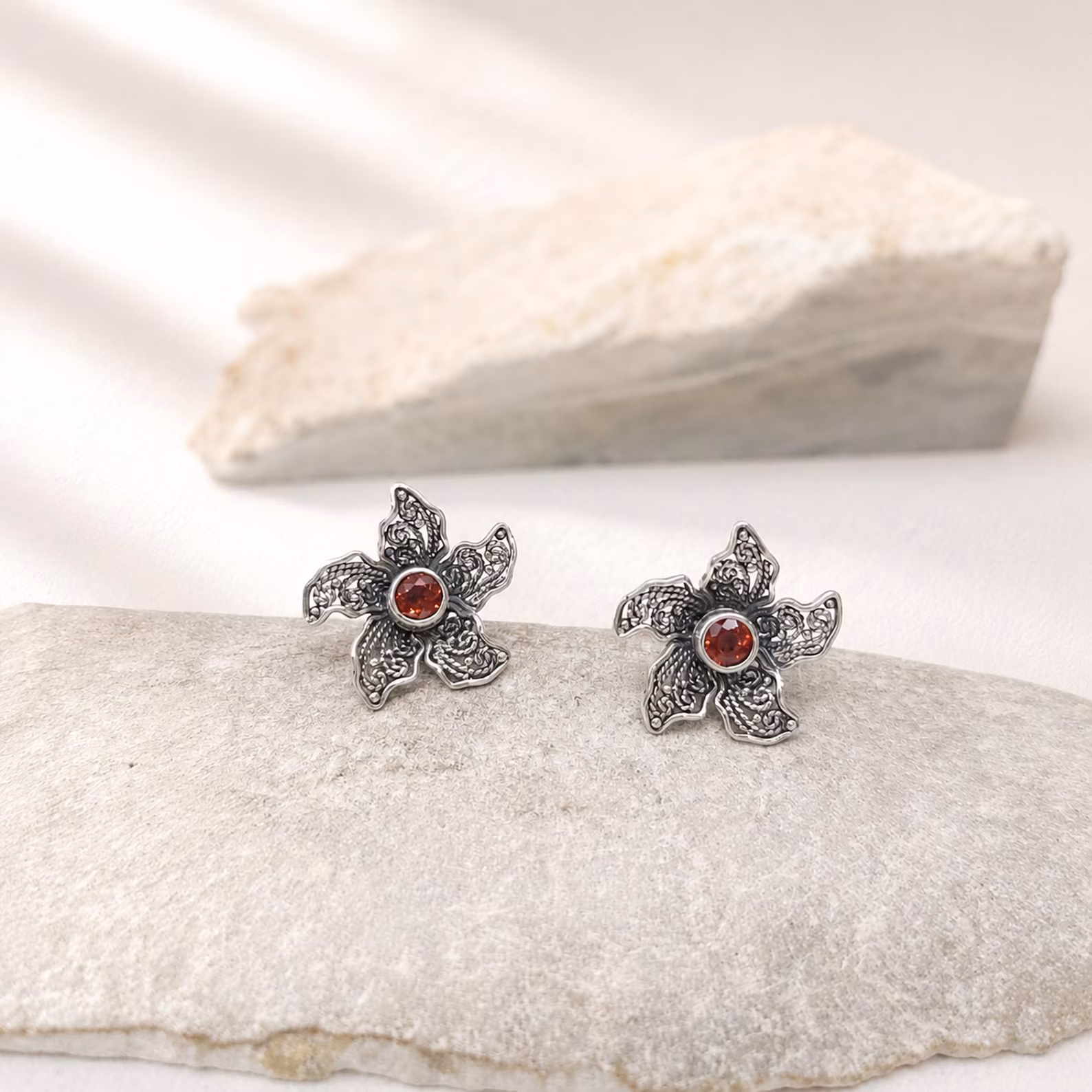 Handmade Bali Silver Earrings with Colorful Gemstone Handmade Bali silver earrings with colorful genuine gemstone