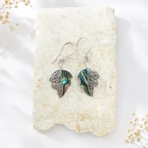 Bali artisan abalone shell butterfly dangle jewelry