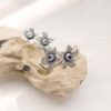 Natural gemstone Bali sterling silver flower jewelry