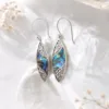 Handmade Balinese filigree abalone shell sterling silver earrings