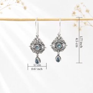 925 sterling silver earrings with teardrop gemstone