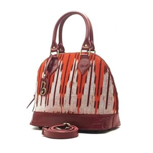 Malya Leather Bag – Semi Hand-Drawn Batik or NTT Woven, Genuine Cowhide, 36 cm