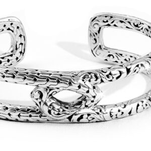 handmade Bali 925 sterling silver Dragon Bone cuff bracelet